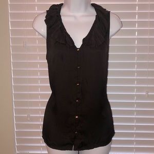 Antonio Melani Sleevless Brown button up blouse M